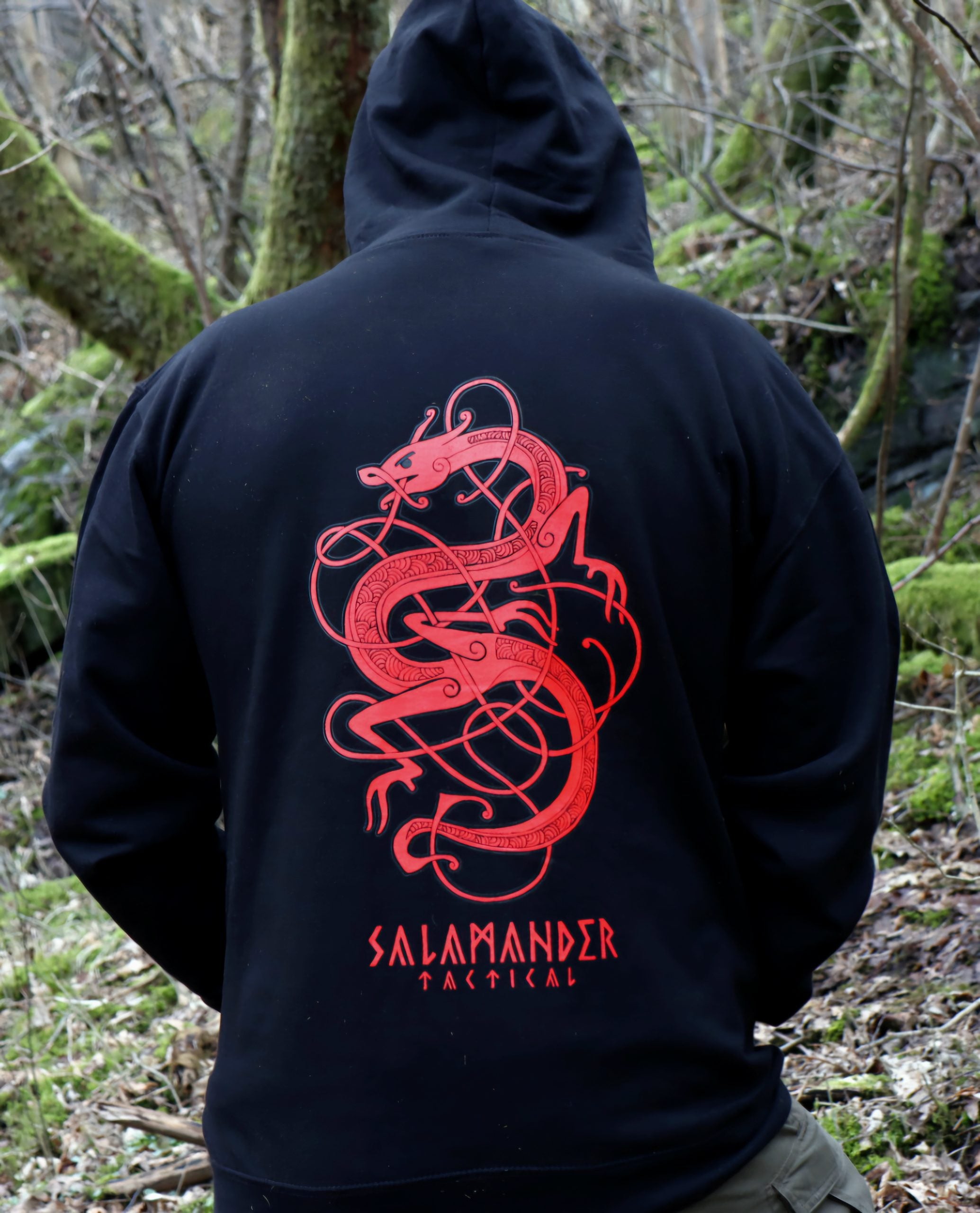 Salamander tactical hoodie black/red